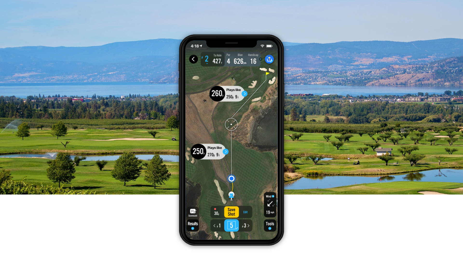 Download the latest version of 18Birdies for the latest improvements to Track Shot