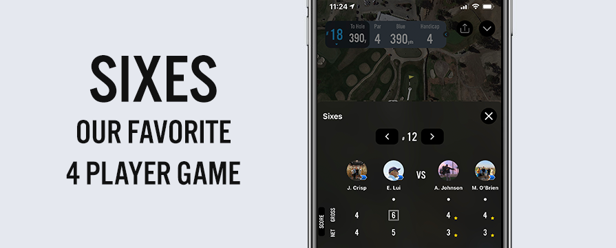 Play the Sixes golf game with the 18Birdies App